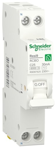 Автомат дифференциального тока АВДТ Schneider Electric Resi9 1п 25А 30мА 6кА C тип AC картинка